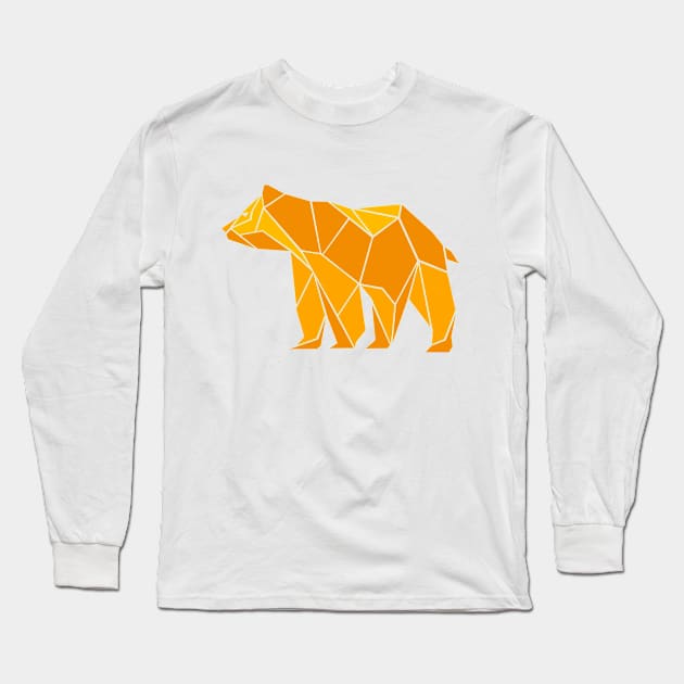 Origami Bear Long Sleeve T-Shirt by Fox1999